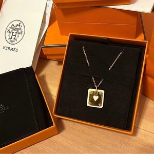 Hermes As De Coeur Necklace Nata and Gold